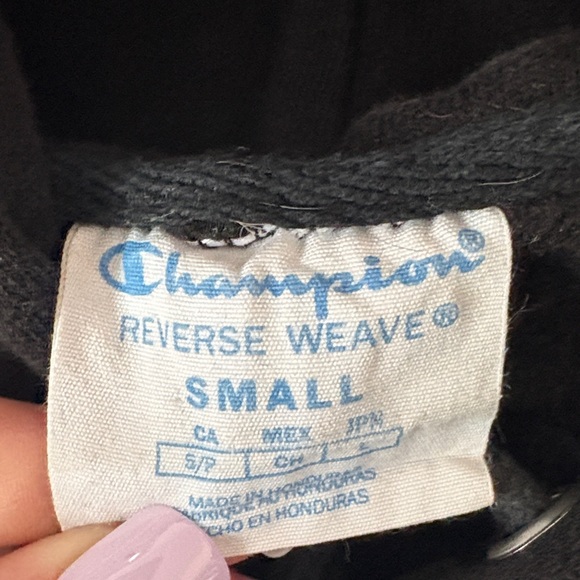 Champion Black Hoodie with Blue Graphic - Picture 5 of 5